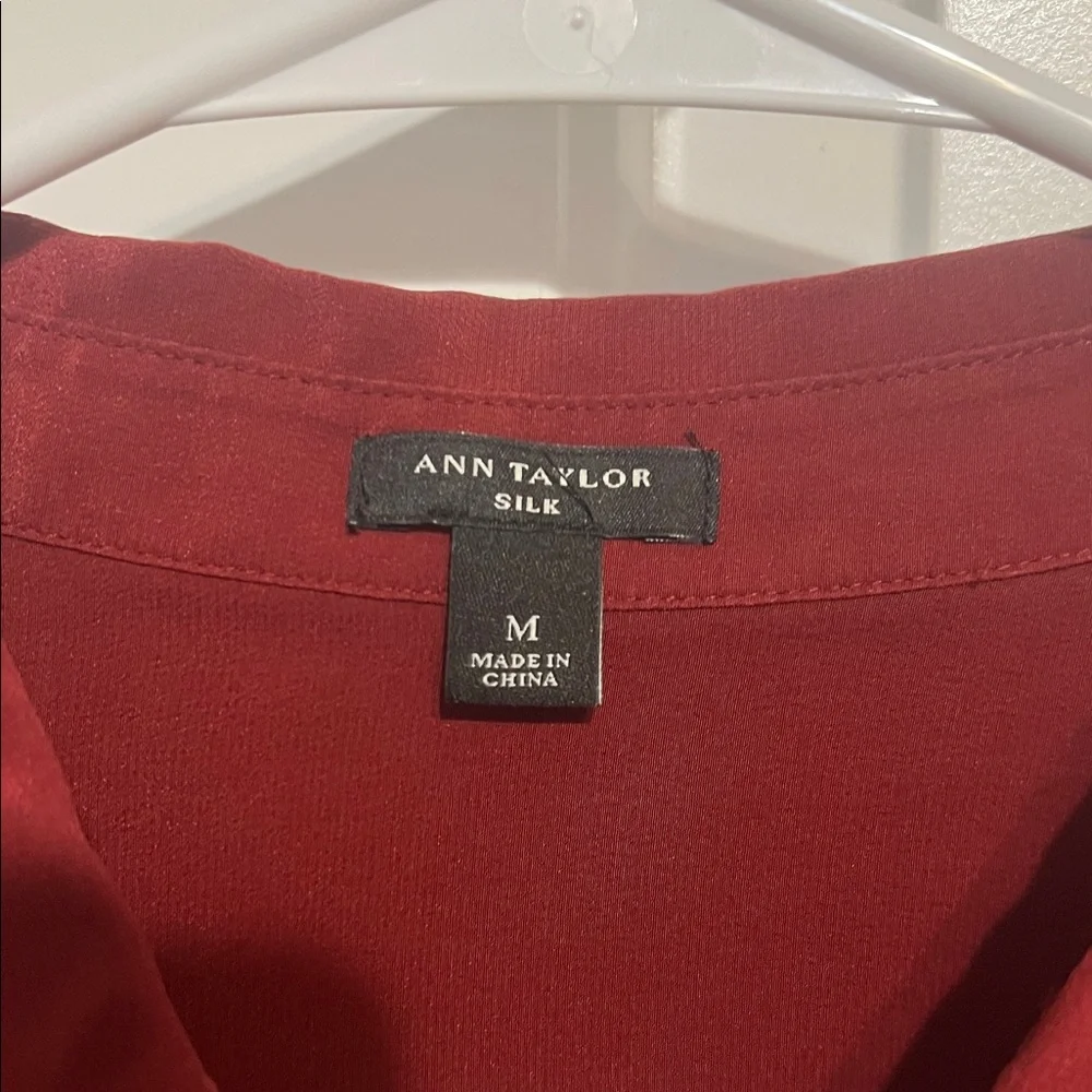 Ann Taylor Burgundy Button-Down Shirt - Picture 2 of 2